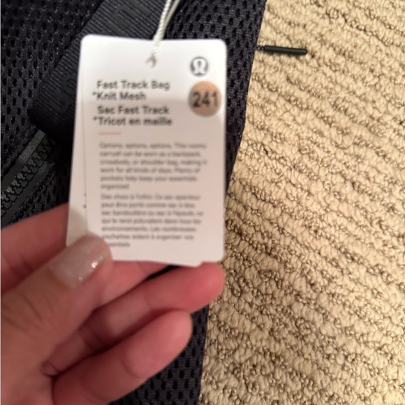 Lululemon Black Fast Track Knit Mesh Bag New with Tags